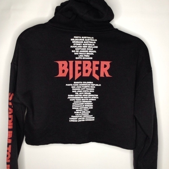𝅺h&m Justin Bieber Purpose Tour Crop Top Sweatshirt - Picture 3 of 8